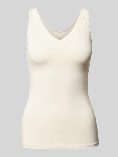 Triumph Tank Top mit Spitzenbesatz Beige 1