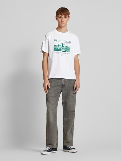 Pepe Jeans T-Shirt mit Label-Print Weiss 1