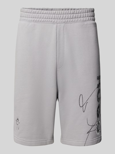 Hugo Blue Sweatshorts aus Viskose mit Label-Print Modell 'Nasibo' Hellgrau 1