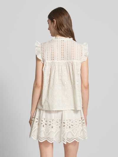 Only Loose fit blousetop van puur katoen, model 'REVA LIFE' Offwhite - 5