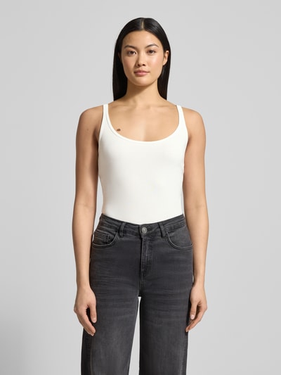 OPUS Slim Fit Tank Top aus Baumwoll-Mix Modell 'Ina/Dailies' Offwhite 4