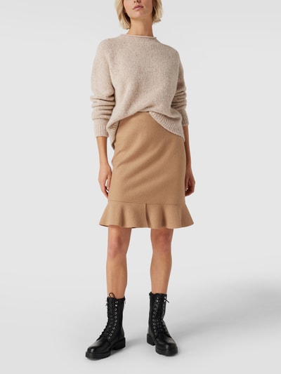 Marc Cain Midirok van scheerwol Camel - 1