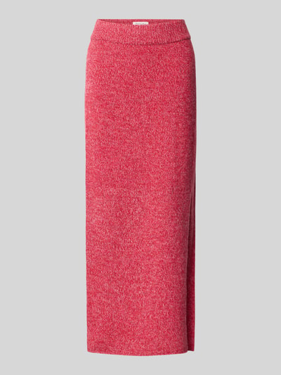 Produktfoto, Strickrock aus Wolle in Two-Tone-Machart von Christian Berg Woman, prosty krój, spódnica midi, dwa kolory, elastyczny pas, szerokość w rozmiarze S: 38 cm, całkowita długość w rozmiarze S: 88 cm