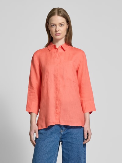Brax Regular Fit Leinenbluse mit Brusttasche Modell 'Vickie' Koralle 4