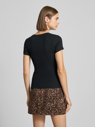 Guess Jeans T-shirt z wyhaftowanym logo Czarny 5