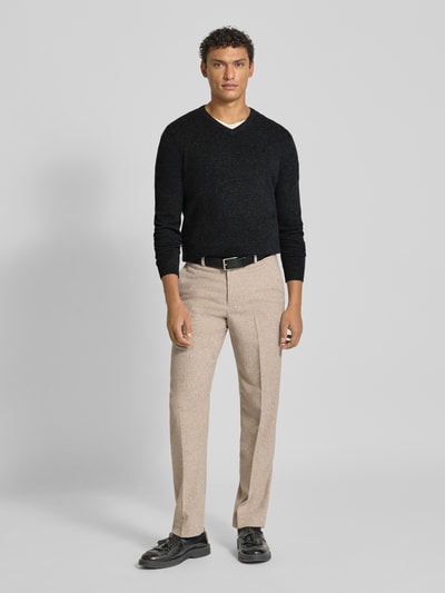 Christian Berg Men Kaschmirpullover mit V-Ausschnitt Anthrazit Melange 1