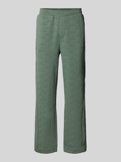 BOSS Green Regular fit sweatpants met jacquardlook, model 'MIRROR LONG' Lindegroen - 2