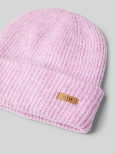 Barts Czapka beanie z naszywką z logo model ‘Witzia’ Różowawy 2