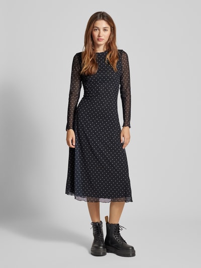 Tom Tailor Denim Mesh midi-jurk met stippen Zwart - 4