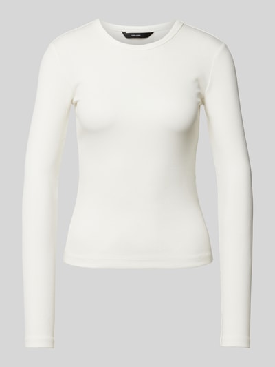 Vero Moda Slim Fit Langarmshirt mit Baumwoll-Anteil Modell 'CHLOE' Weiss 2