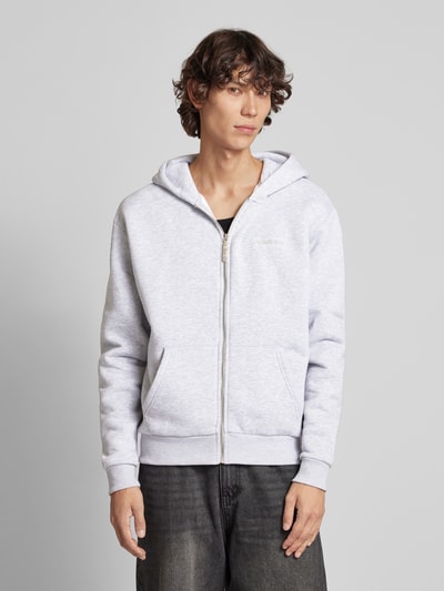 REVIEW Essentials hoodie met ritssluiting en logo  Lichtgrijs gemêleerd - 4