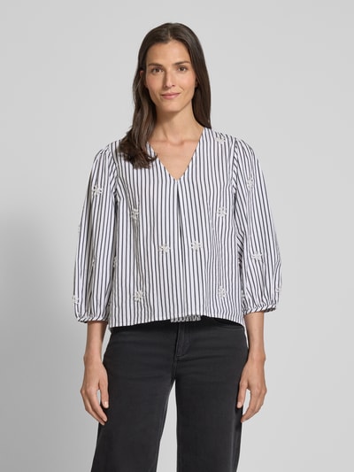 YAS Regular Fit Bluse mit 3/4-Arm Modell 'EMURA' Offwhite 4