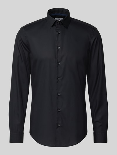 Jake*s Slim Fit Businesshemd mit Kentkragen Black 2