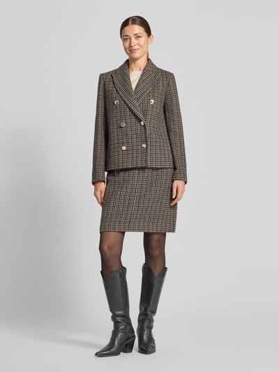 s.Oliver BLACK LABEL Spódnica mini z mieszanki wełny z detalem z guzikiem Antracytowy 1