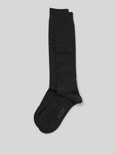 Falke Socken mit Label-Stitching Anthrazit Melange 1