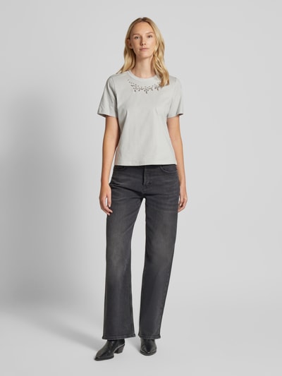 Vero Moda Regular Fit T-Shirt aus reiner Baumwolle Modell 'SIF' Hellgrau 1