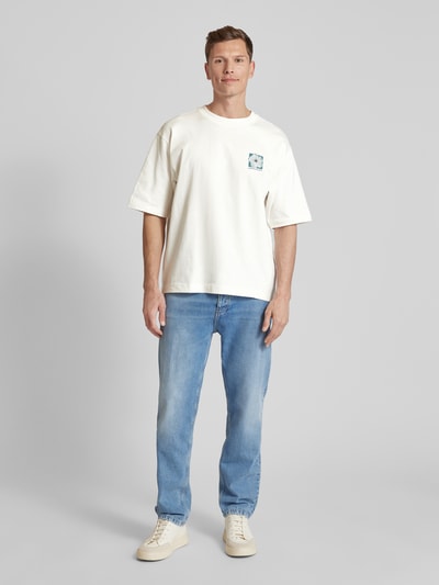 JAKE*S STUDIO MEN T-shirt met ronde hals Ecru - 1