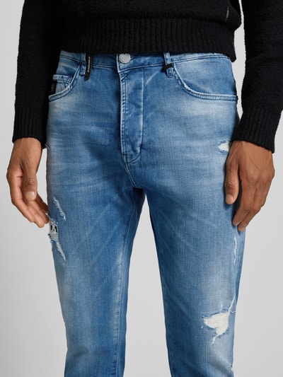 ELIAS RUMELIS Comfort Fit Mid Rise Jeans im Destroyed-Look Modell 'Fredo' Hellblau 3