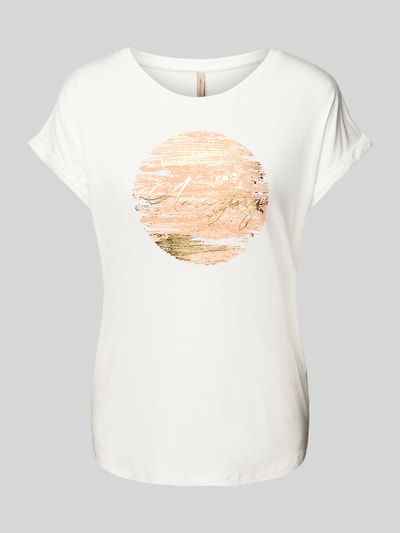 Soyaconcept T-shirt met motief- en statementprint, model 'Marica' Oranje - 2