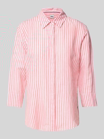 Brax Regular Fit Leinenbluse mit 3/4-Arm Modell 'Vickie' Koralle 2