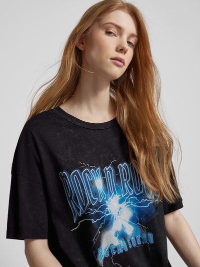 Noisy May T-shirt met motiefprint, model 'RENA' Zwart - 3