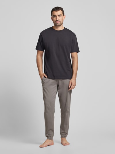 Christian Berg Men Relaxed fit sweatpants met gestileerde opening Steengrijs - 1