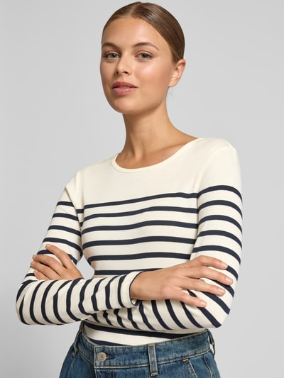 Lauren Ralph Lauren Longsleeve mit Rundhalsausschnitt Modell 'KATHARIN' Ecru Melange 3