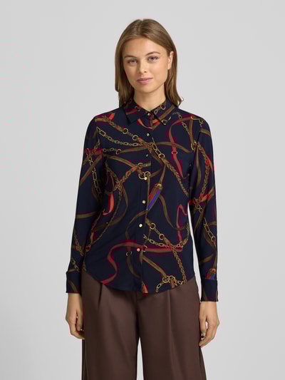 Lauren Ralph Lauren Regular Fit Bluse im Allover-Look Modell 'DAQUANE' Marine 4