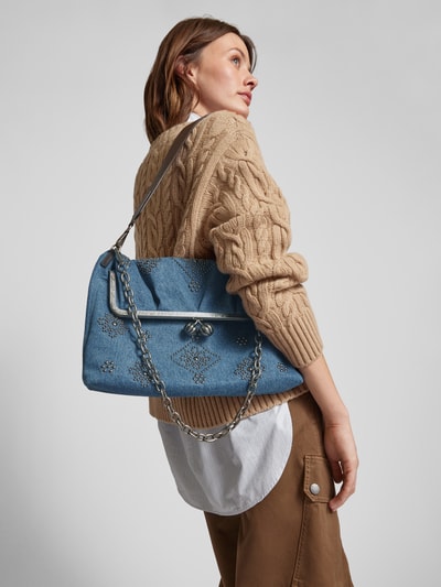 Weekend Max Mara Handtasche in Denim-Optik mit Ziersteinbesatz Blau 1