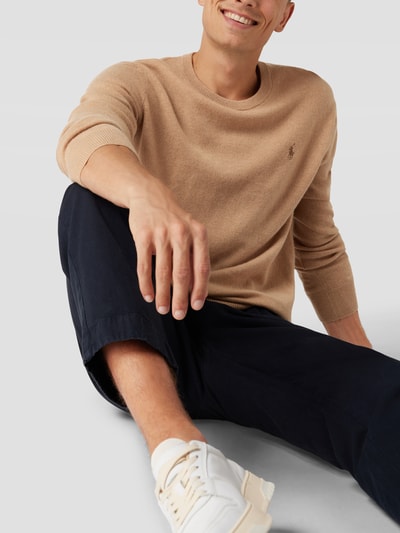 Polo Ralph Lauren Kaschmirpullover mit Brand-Stitching Camel meliert 3