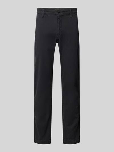 Produktfoto, czarne chinosy o prostym kroju regular fit z mieszanki bawełny Regular Fit Chino aus Baumwoll-Mix Modell 'CHINO II' von Levi's®, jednolita gładka faktura