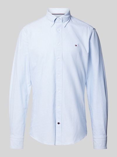 Tommy Hilfiger Tailored Regular fit zakelijk overhemd met logostitching Bleu - 2