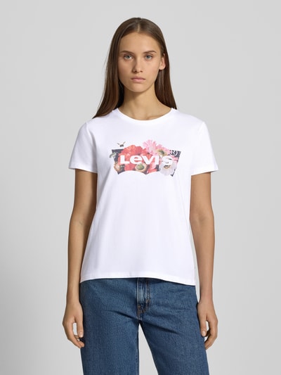 Levi's® T-shirt z nadrukiem z logo i okrągłym dekoltem Biały 4