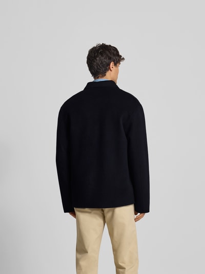 Officine Générale Hemdjacke mit Knopfleiste Dunkelblau 5