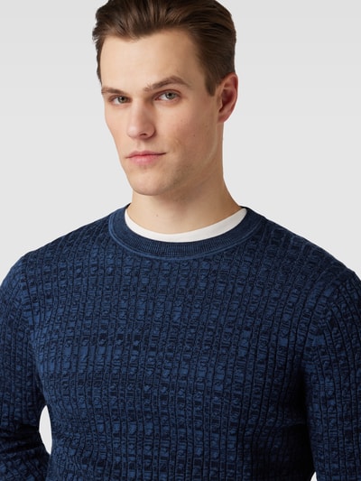 s.Oliver RED LABEL Gebreide pullover met structuurmotief Donkerblauw - 3