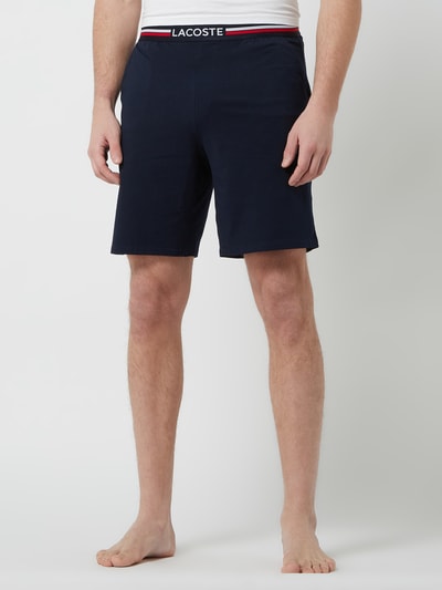 Lacoste Sweatshorts met logo in band Marineblauw - 4