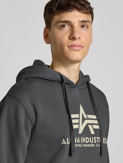 Alpha Industries Bluza z kapturem z nadrukiem z logo Antracytowy 3