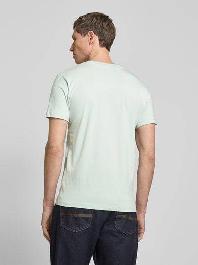 Tom Tailor Denim Regular fit T-shirt met groot labelopschrift Mintgroen - 5