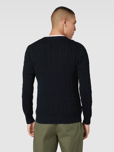 Gant Gebreide pullover van katoen met labeldetail Marineblauw - 5