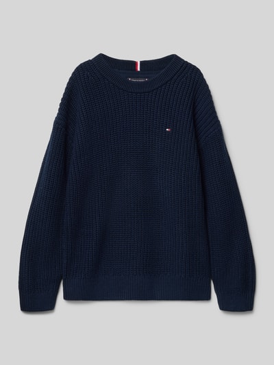 Tommy Hilfiger Teens Regular fit gebreide pullover van katoenmix Marineblauw - 1