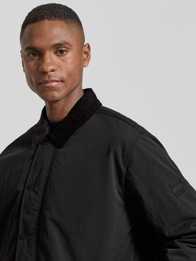 BOSS Orange Regular Fit Jacke mit Cord-Kragen Modell 'LEIDON-ZIP_M' Black 3