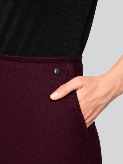 Marc Cain Midi-rok van wol met steekzakken Bordeaux - 3
