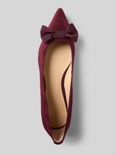 Lauren Ralph Lauren Ballerinas aus Leder mit Schleifen-Applikation Modell 'LONDYN' Dunkelrot 3