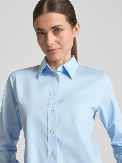 Lauren Ralph Lauren Slim fit overhemdblouse met logostitching, model 'JAMELKO' Lichtblauw - 3