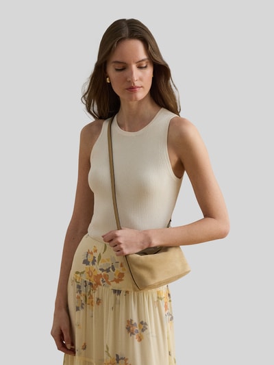 Lauren Ralph Lauren Schoudertas van echt leer met afneembare schouderband Beige - 1