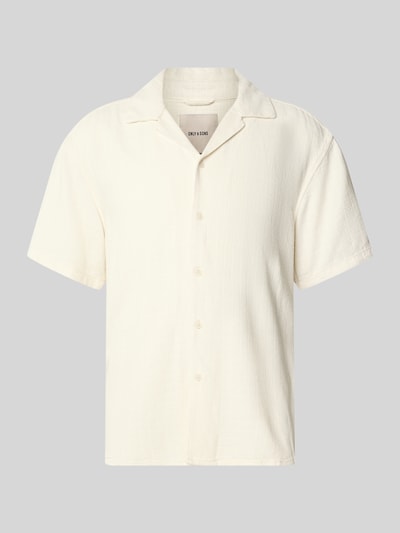 ONLY & SONS Regular Fit Freizeithemd aus Viskose-Leinen-Mix Modell 'LATHAM' Offwhite 2