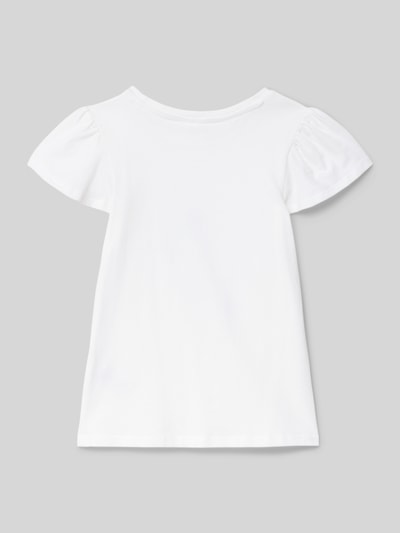 s.Oliver RED LABEL Regular Fit T-Shirt aus reine Baumwolle mit Effektgarn-Stickerei Weiss 3