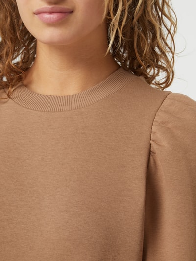 Second Female Sweatshirt met pofmouwen, model 'Carmella' Camel - 3