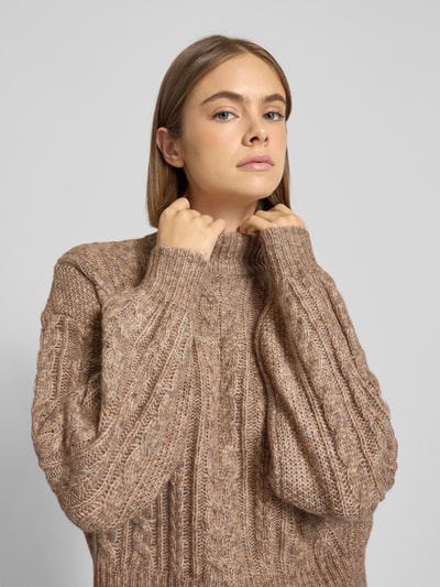 Only Regular Fit Strickpullover mit Woll-Anteil Modell 'LIDA' Sand Melange 3
