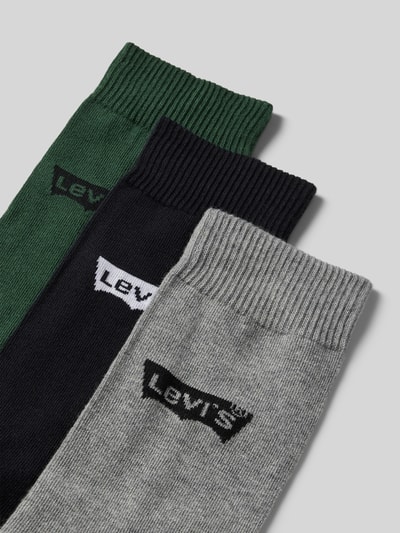 Levi's® Socken mit Label-Detail Modell 'BATWING' im 3er-Pack Dunkelgruen 2